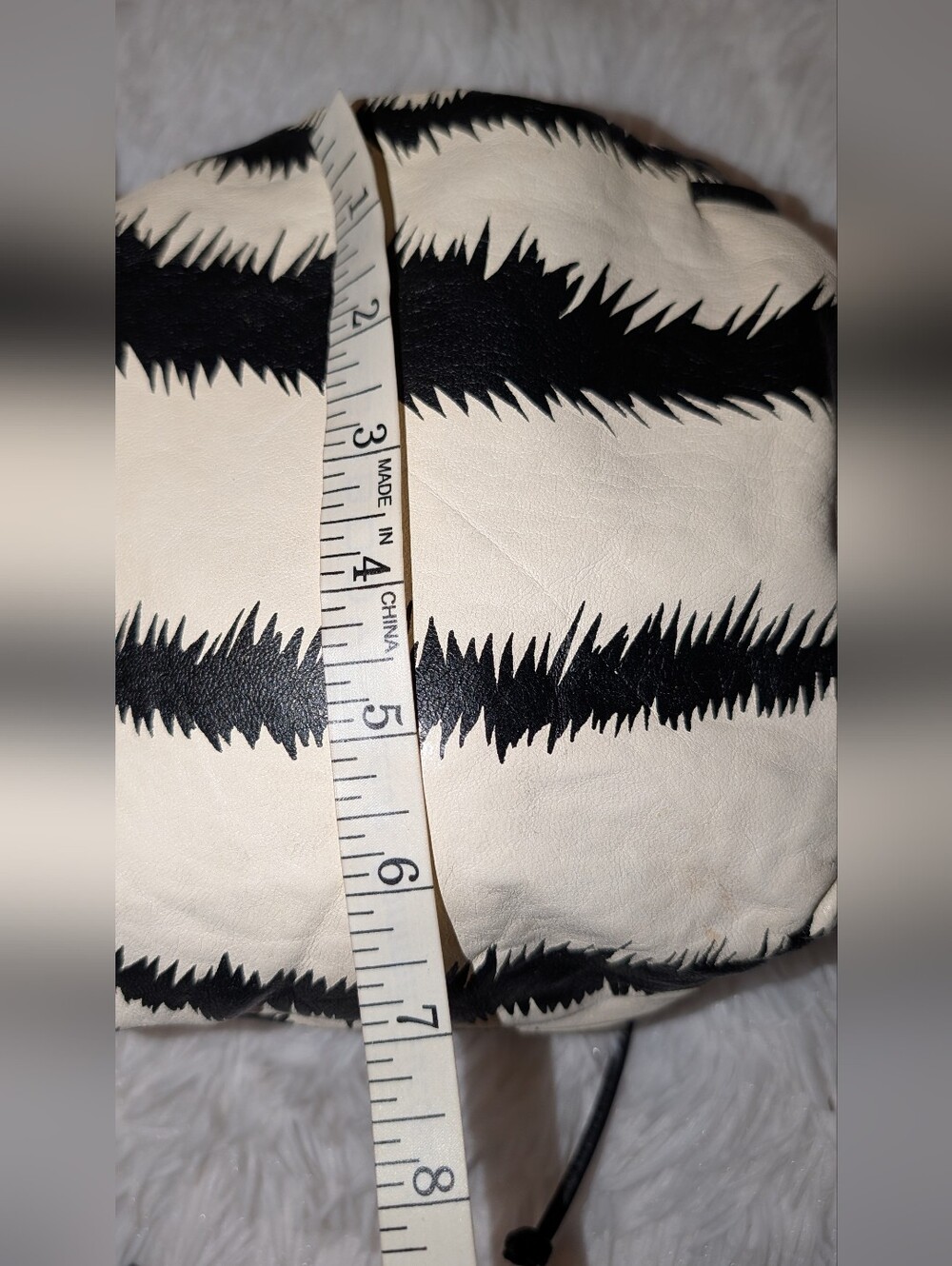 Carlos Falchi Leather Sac Black White - Picture 5 of 13